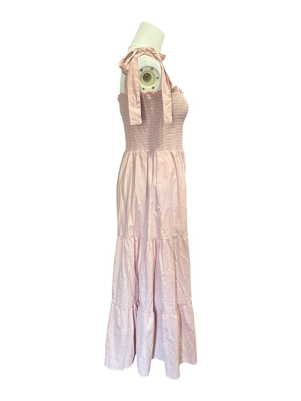 Petal & Pup Tie-Shoulder Smocked Midi Dress - Blush Pink - Picture 7 of 9